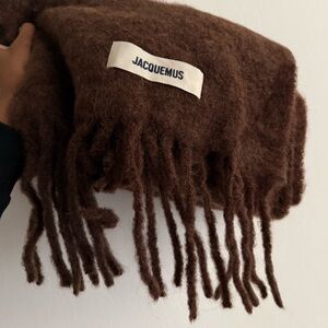 Jacquemus Rich Brown Fringed Scarf
